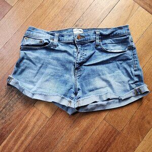 J.Crew Trademark Light Wash Denim Rolled Shorts Size 29